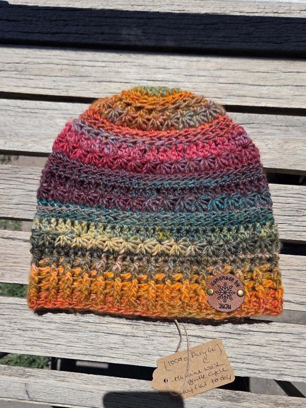 Artisan Handmade Crochet "Harvest Splendor" Boho Beanie Hat